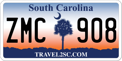 SC license plate ZMC908
