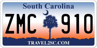SC license plate ZMC910