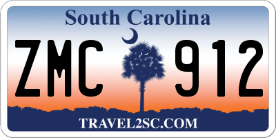 SC license plate ZMC912