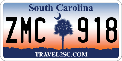 SC license plate ZMC918