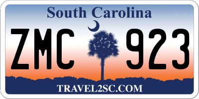 SC license plate ZMC923