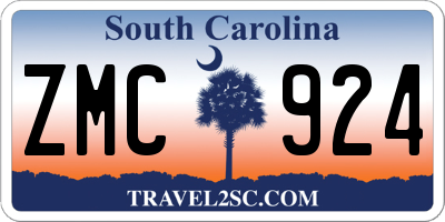SC license plate ZMC924