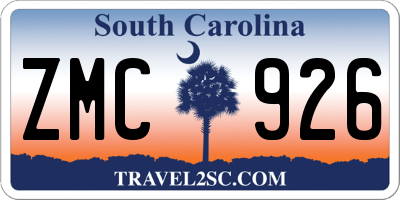 SC license plate ZMC926