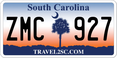 SC license plate ZMC927