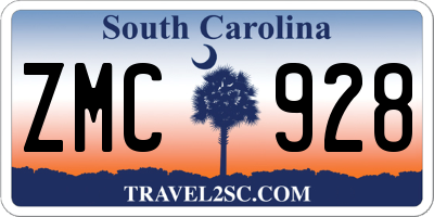 SC license plate ZMC928