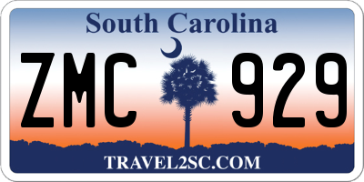 SC license plate ZMC929