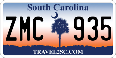 SC license plate ZMC935