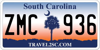 SC license plate ZMC936