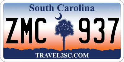SC license plate ZMC937