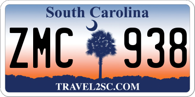 SC license plate ZMC938