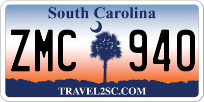 SC license plate ZMC940