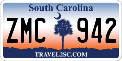 SC license plate ZMC942