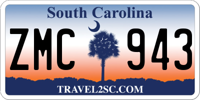 SC license plate ZMC943
