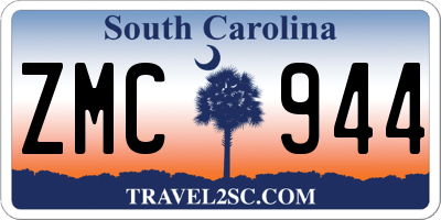 SC license plate ZMC944