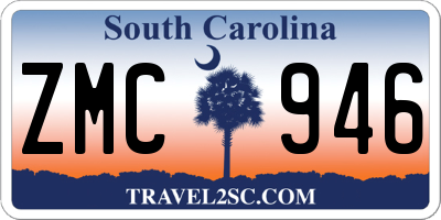 SC license plate ZMC946