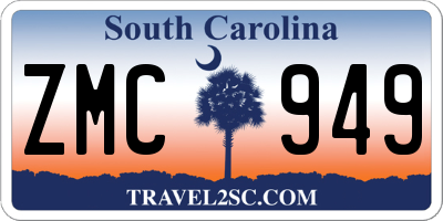 SC license plate ZMC949