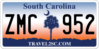 SC license plate ZMC952