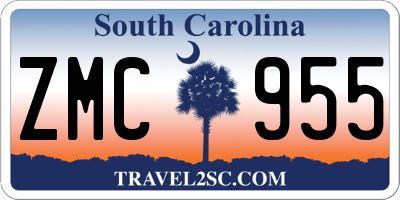 SC license plate ZMC955