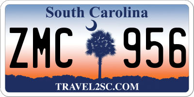 SC license plate ZMC956