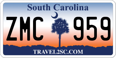 SC license plate ZMC959