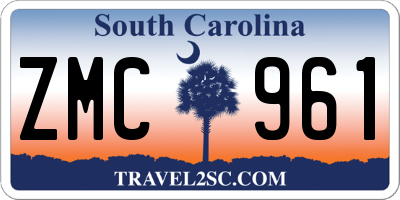 SC license plate ZMC961
