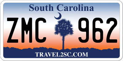 SC license plate ZMC962