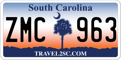 SC license plate ZMC963