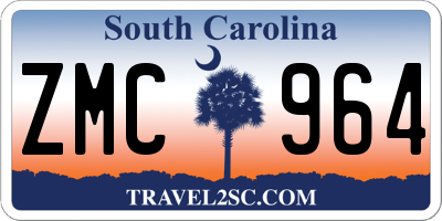 SC license plate ZMC964
