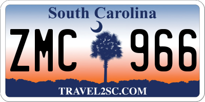 SC license plate ZMC966