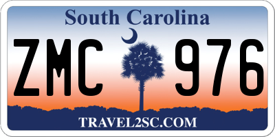 SC license plate ZMC976