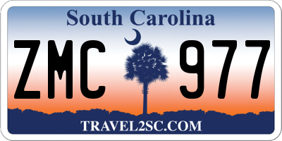 SC license plate ZMC977