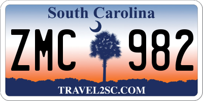 SC license plate ZMC982
