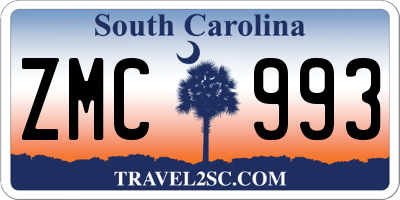 SC license plate ZMC993