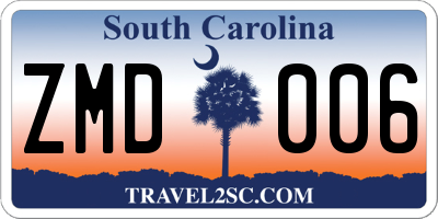 SC license plate ZMD006