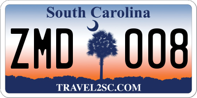 SC license plate ZMD008