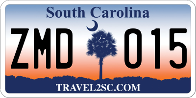 SC license plate ZMD015
