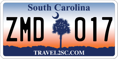 SC license plate ZMD017