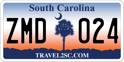 SC license plate ZMD024