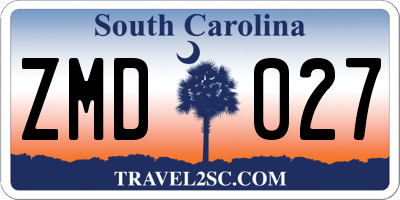 SC license plate ZMD027