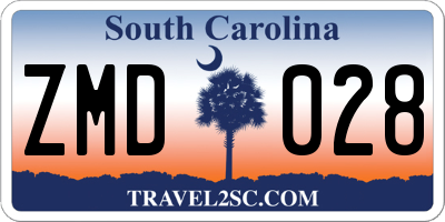 SC license plate ZMD028