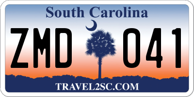 SC license plate ZMD041