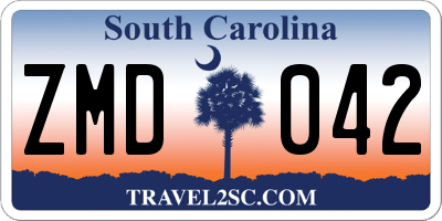 SC license plate ZMD042