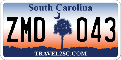 SC license plate ZMD043