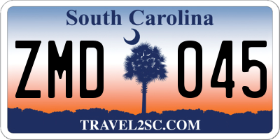 SC license plate ZMD045