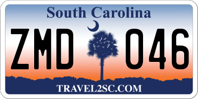SC license plate ZMD046