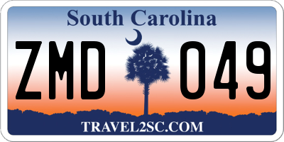 SC license plate ZMD049