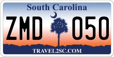 SC license plate ZMD050