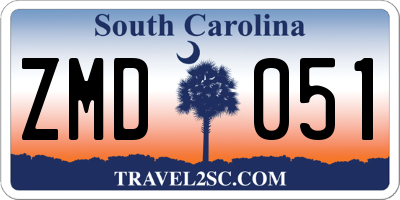 SC license plate ZMD051