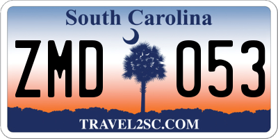 SC license plate ZMD053