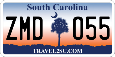 SC license plate ZMD055